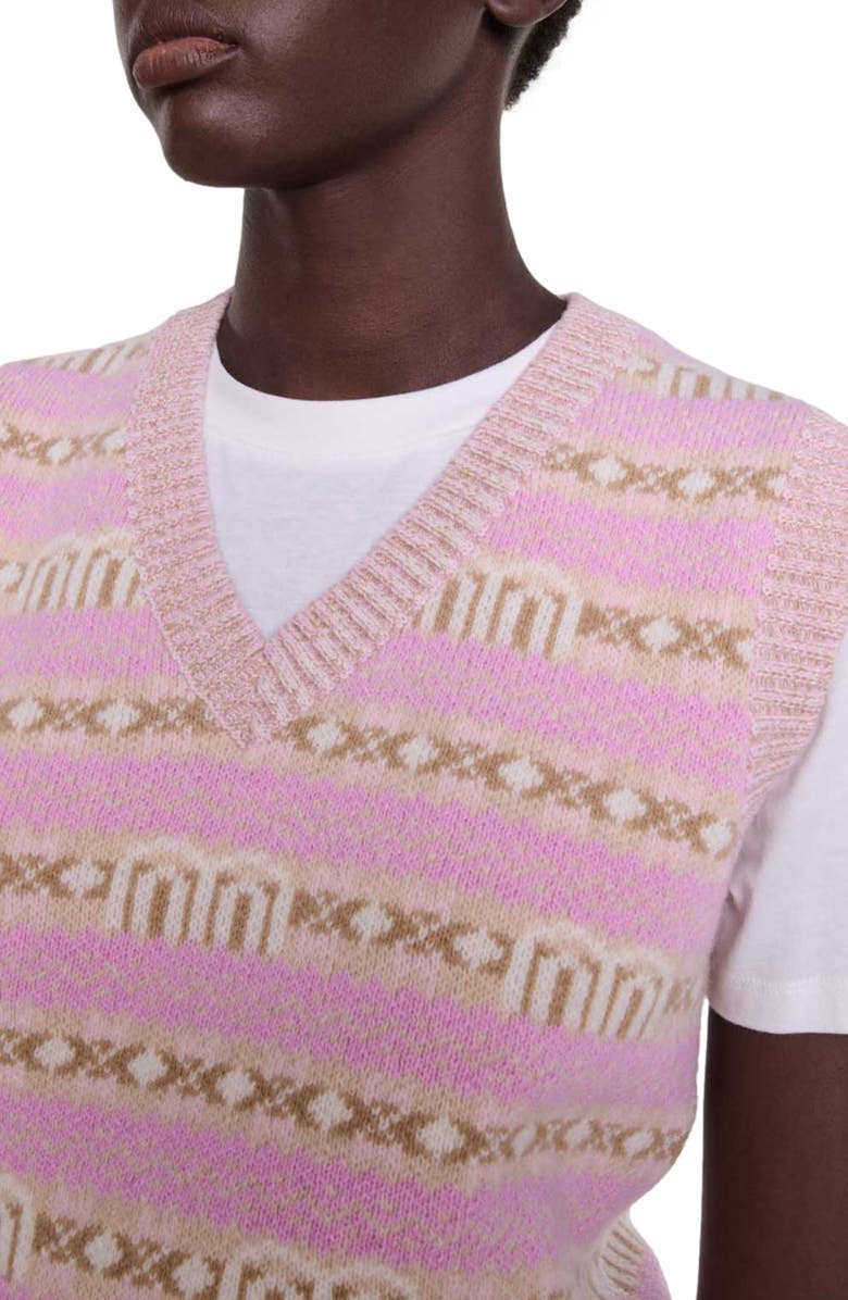 maje Sleeveless jacquard sweater, Alternate, color, 