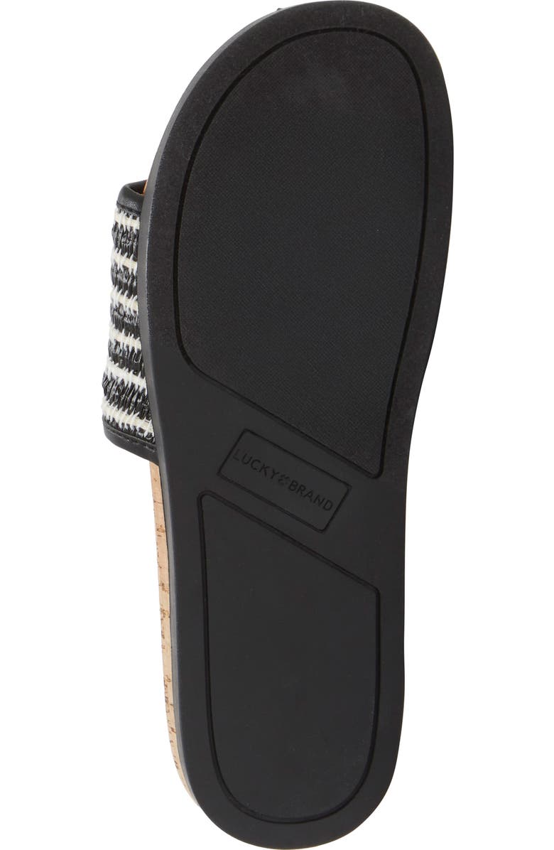Lucky Brand Dylina Slide Sandal, Alternate, color, Black Multi Raffia