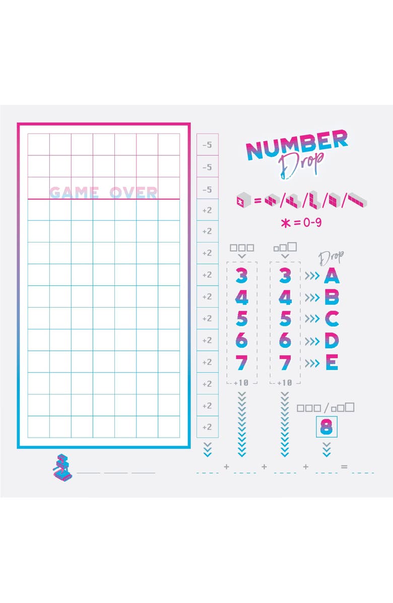 Alderac Entertainment Group Number Drop Retro Roll 
Write, Video Game Theme, Alternate, color, Multicolored