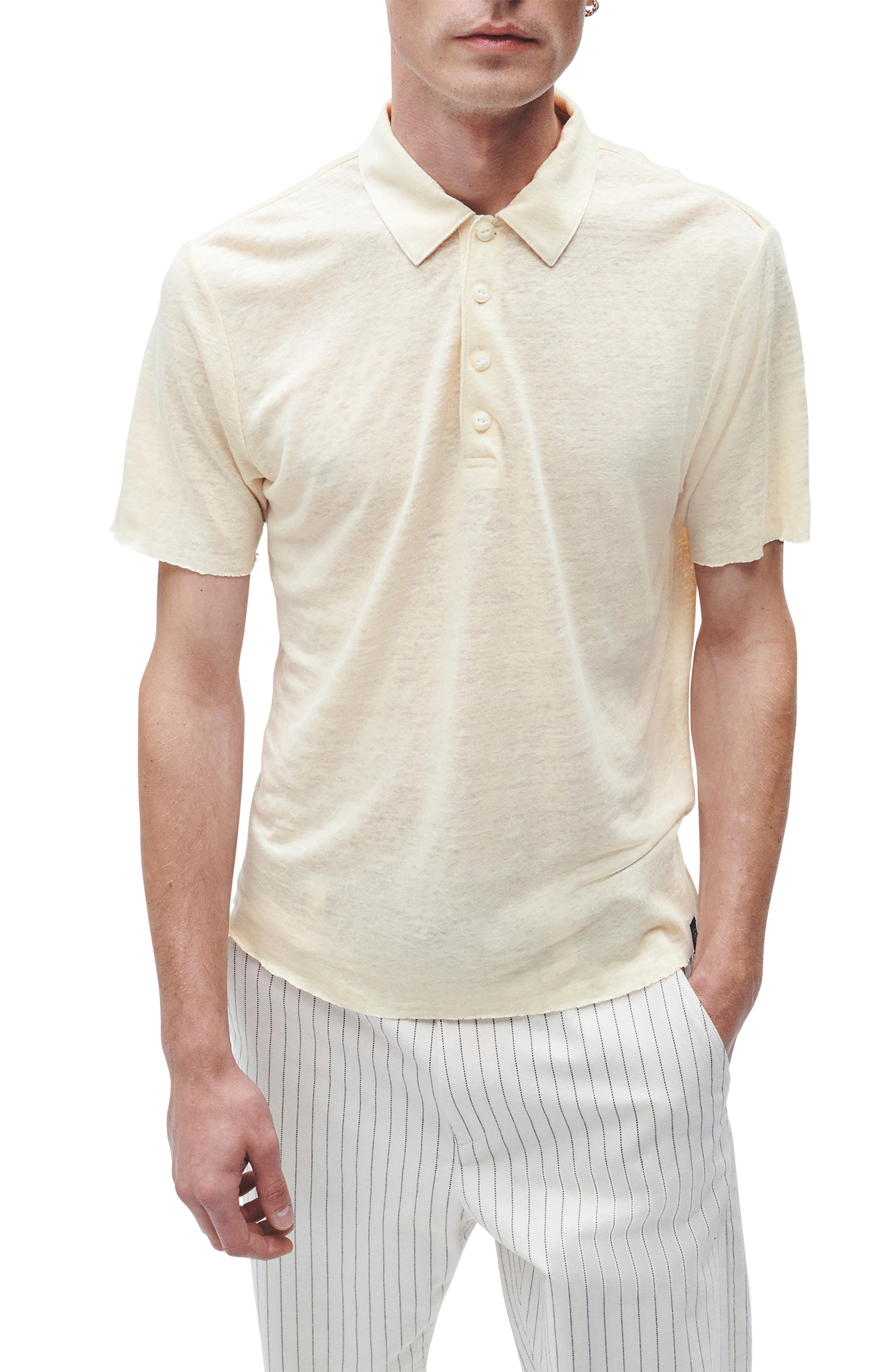 rag & bone Classic Fit Solid Slub Jersey Polo