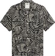 OAS Lorenzo Abstract Botanic Print Viscose Camp Shirt