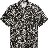 OAS Lorenzo Abstract Botanic Print Viscose Camp Shirt