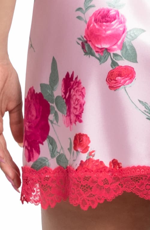 In Bloom By Jonquil Alyssa Floral Satin Chemise In Pink