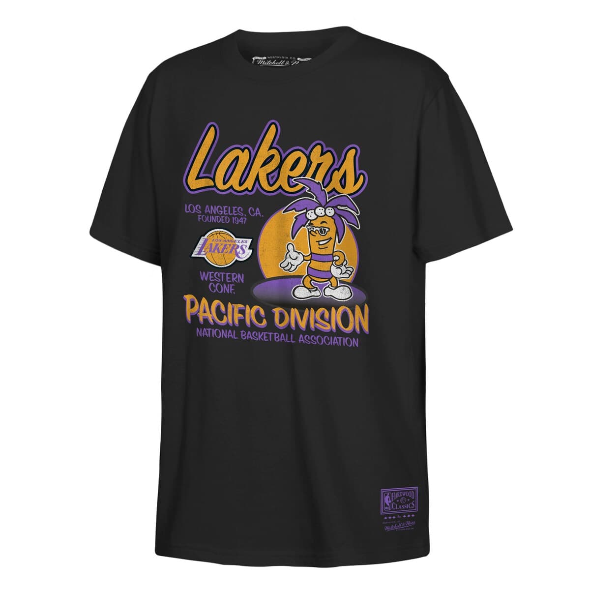 Mitchell & Ness Kids' Youth  Black Los Angeles Lakers Retro Mascot Script T-shirt