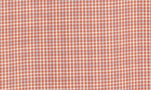 Pendleton Academy Check Pima Cotton Short Sleeve Button-up Shirt In Brick/blue Plaid