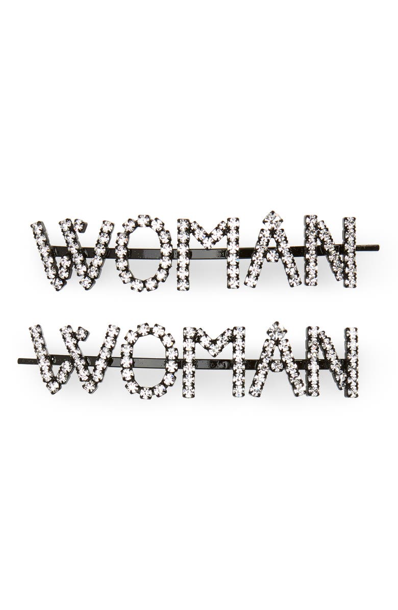 Ashley Williams Woman Set of 2 Crystal Hair Pins, Main, color,