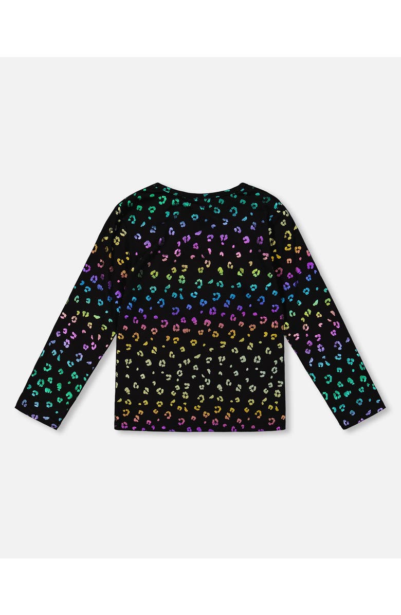 Deux par Deux Stretch Jersey T-Shirt, Alternate, color, Multicolor Leopard Print