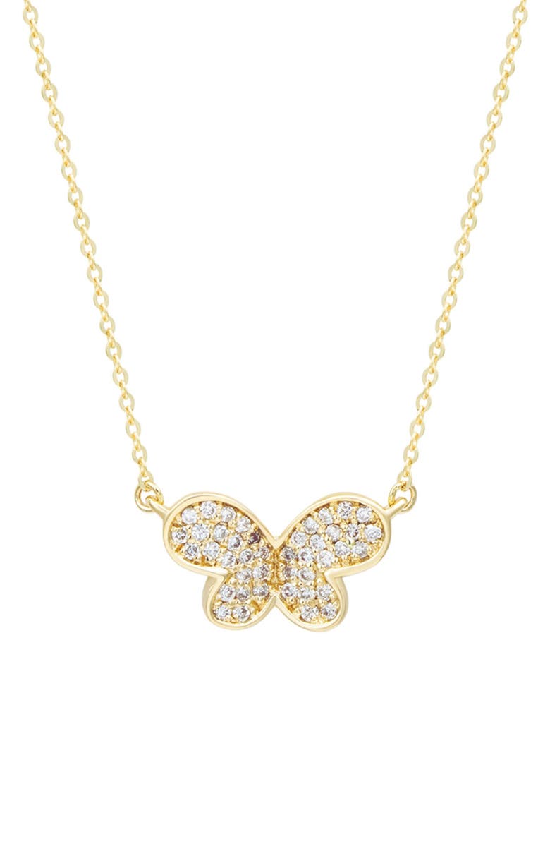 SUZY LEVIAN DIAMONDS Diamond Butterfly Pendant Necklace, Main, color, Yellow Gold