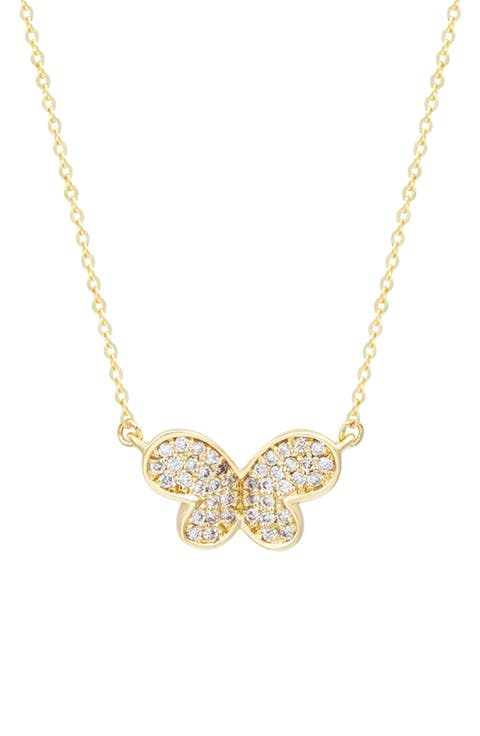 Diamond Butterfly Pendant Necklace
