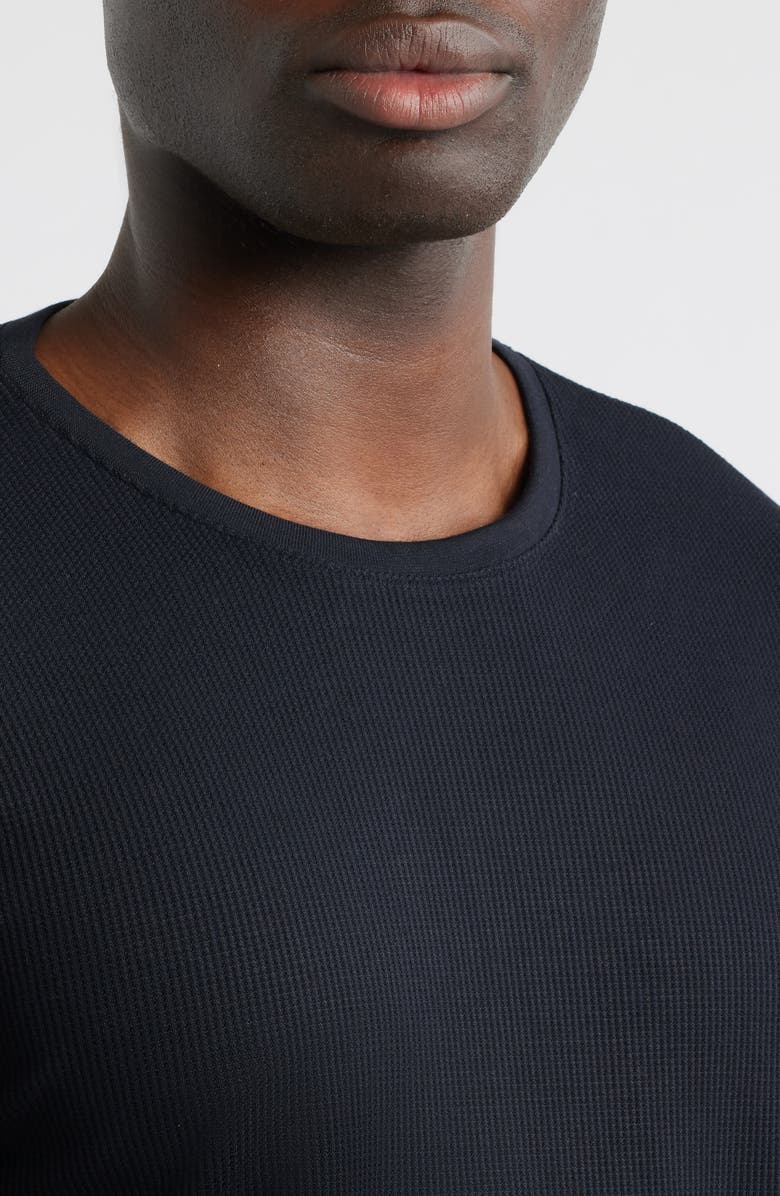 Tommy John Waffle Knit Pajama Top, Alternate, color, Black