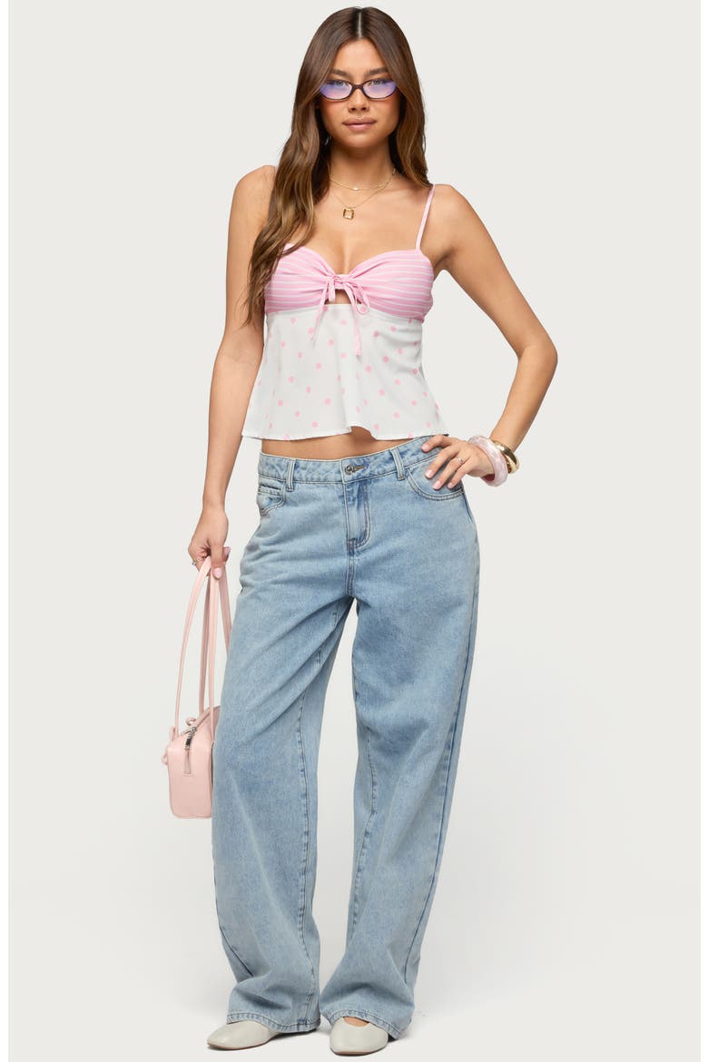 Tilly Mixed Print Top, Alternate, color, PINK-AND-WHITE