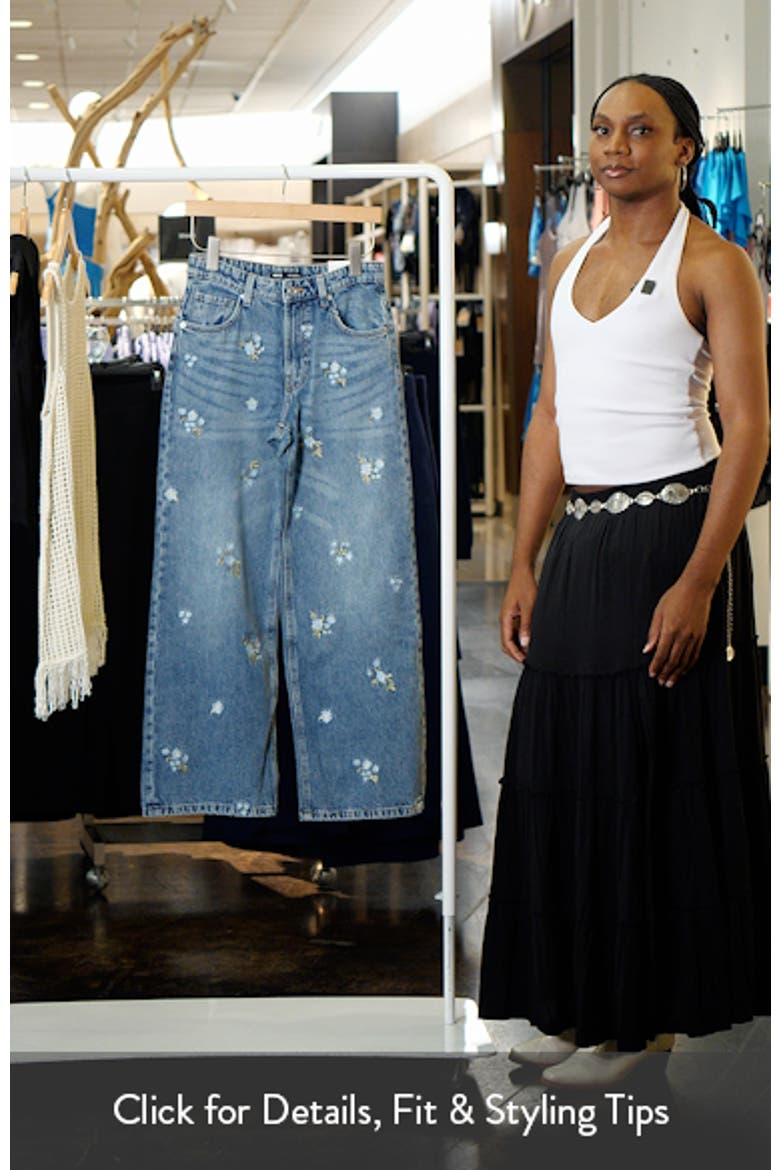 Floral Embroidered Straight Leg Jeans video