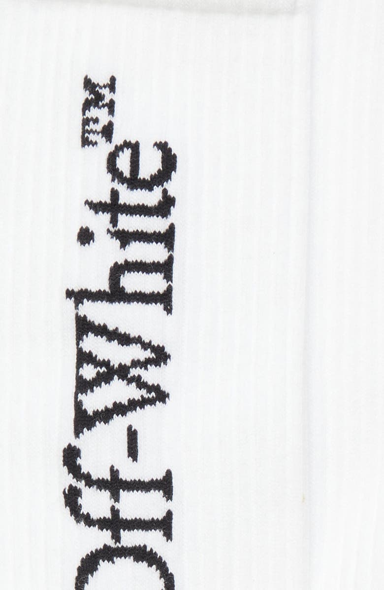 Off-White Bookish Logo Mid Calf Socks, Alternate, color, 