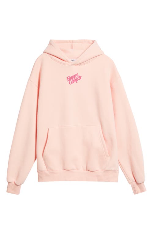 Happy Camp3r Puff Series Core Logo Cotton Blend Hoodie In Pink