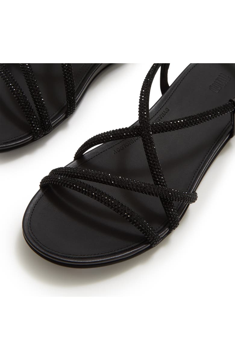 FitFlop Gracie Crystal Strappy Sandal, Alternate, color, All Black