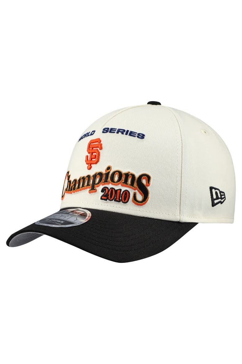 Men's New Era  Cream/Black San Francisco Giants World Series 9FORTY M-Crown A-Frame Adjustable Hat, Alternate, color, Cream