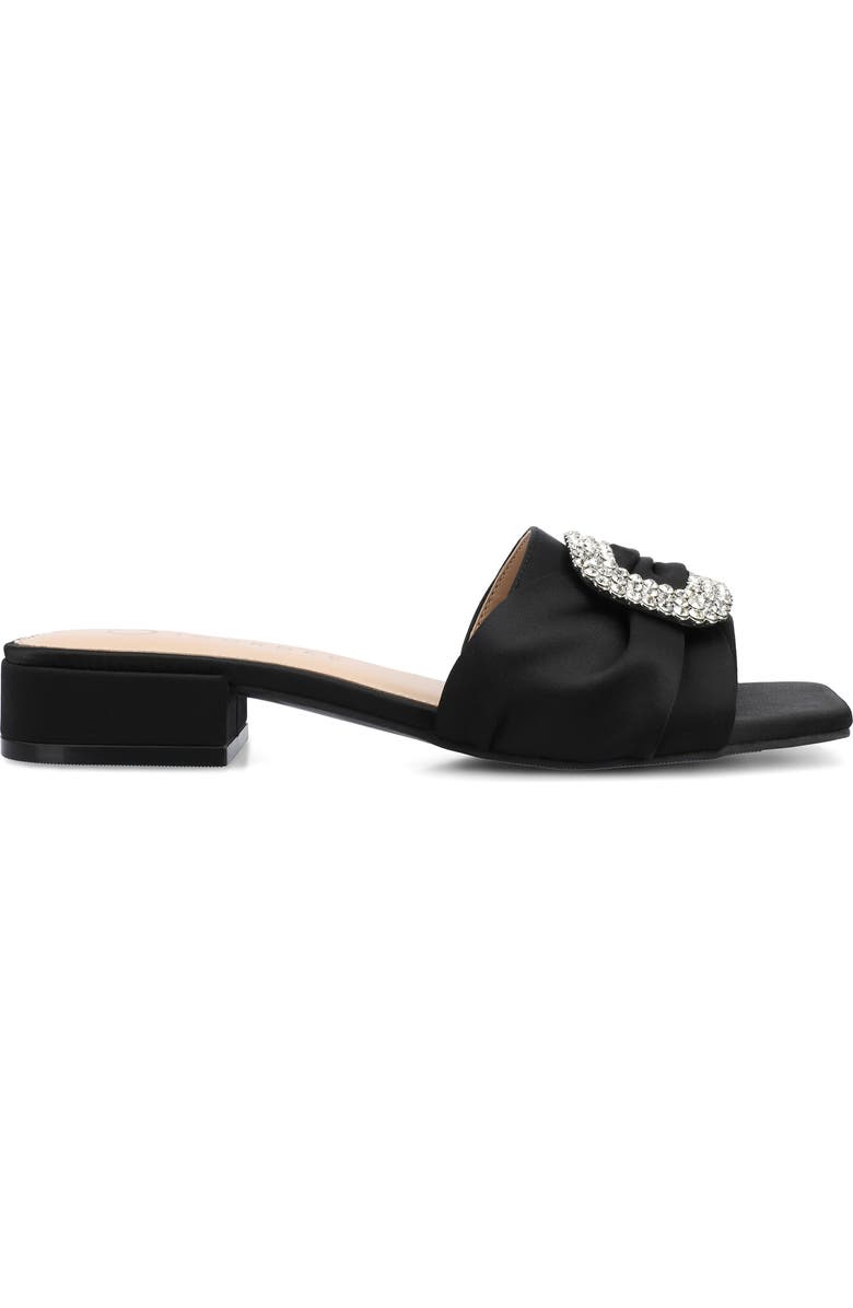 Journee Collection Flavia Rhinestone Buckle Slide Sandal, Alternate, color,