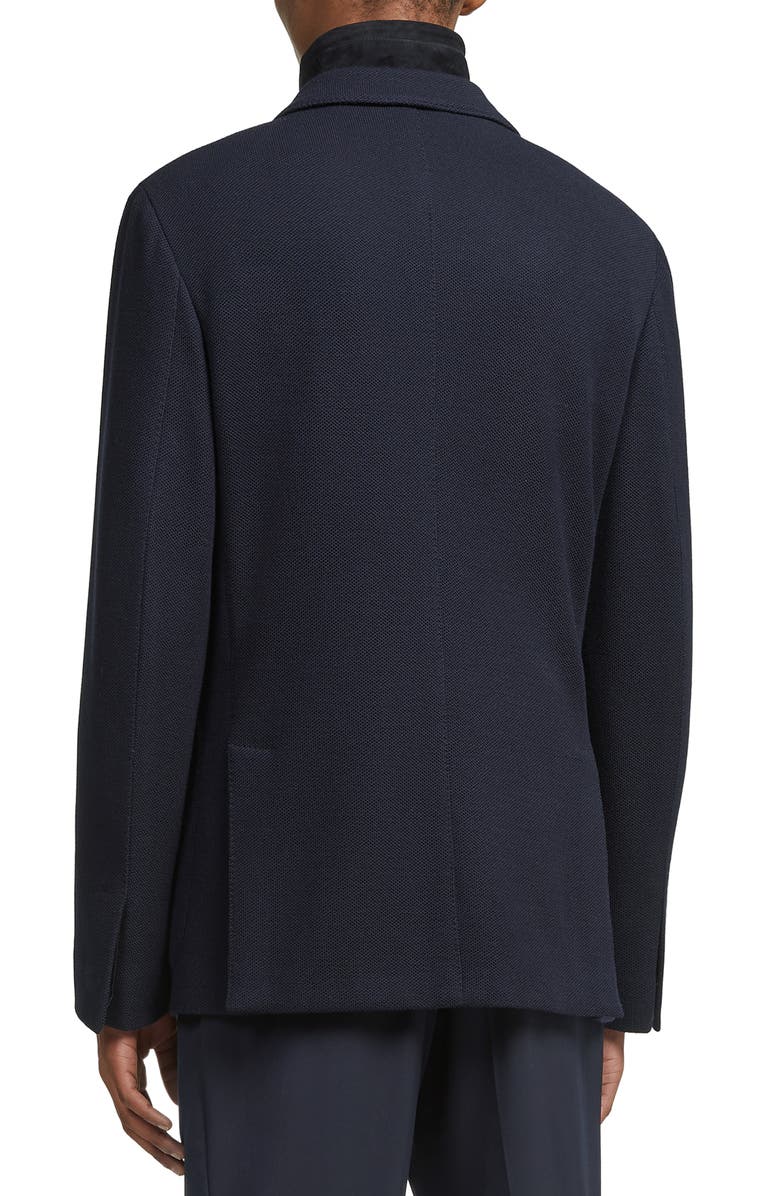 ZEGNA High Performance<sup>™</sup> Jersey Jacket with Removable Suede Bib, Alternate, color, Navy