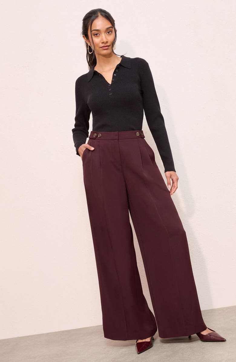 Friends Like These Pleated Wide Leg Pants, Alternate, color, Red