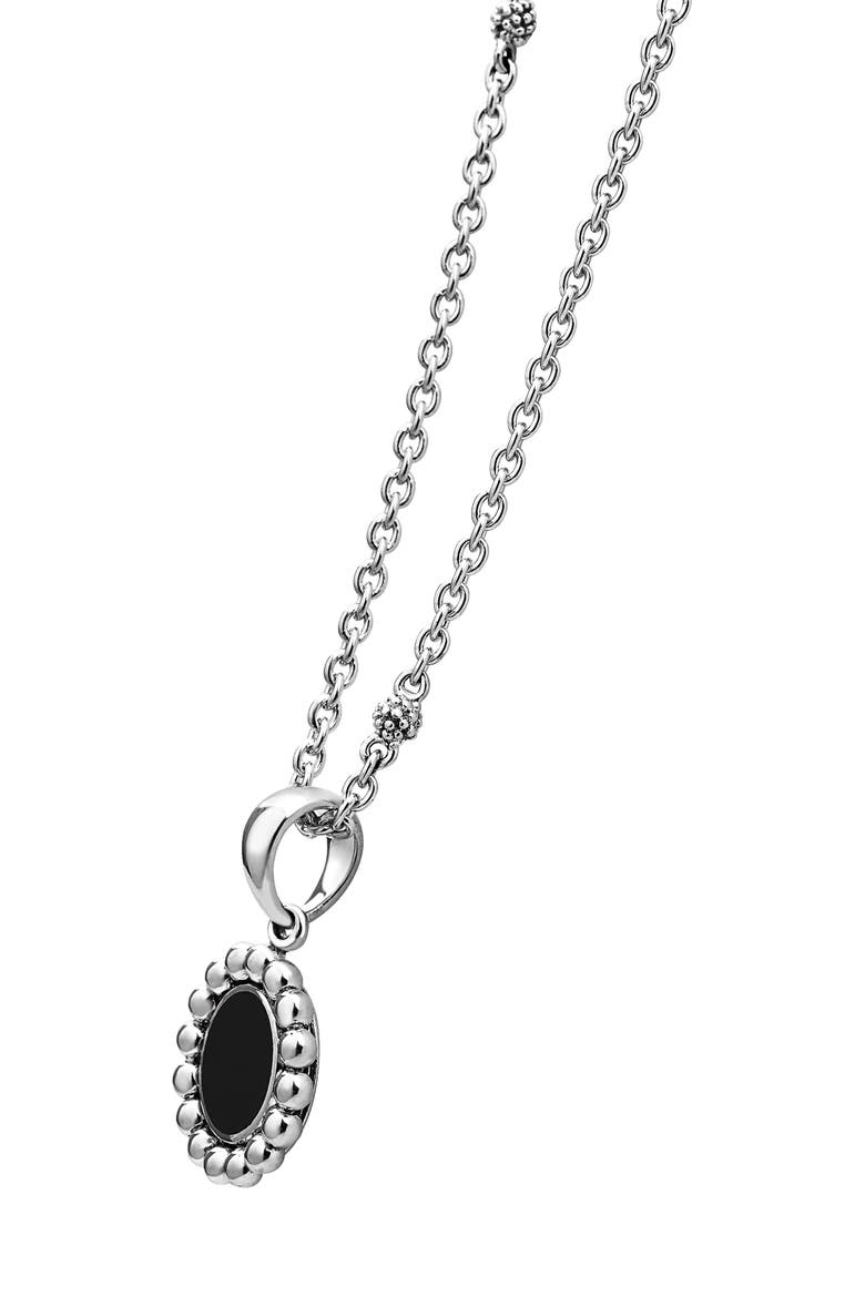 Maya Circle Pendant Necklace, Alternate, color, SILVER/ ONYX