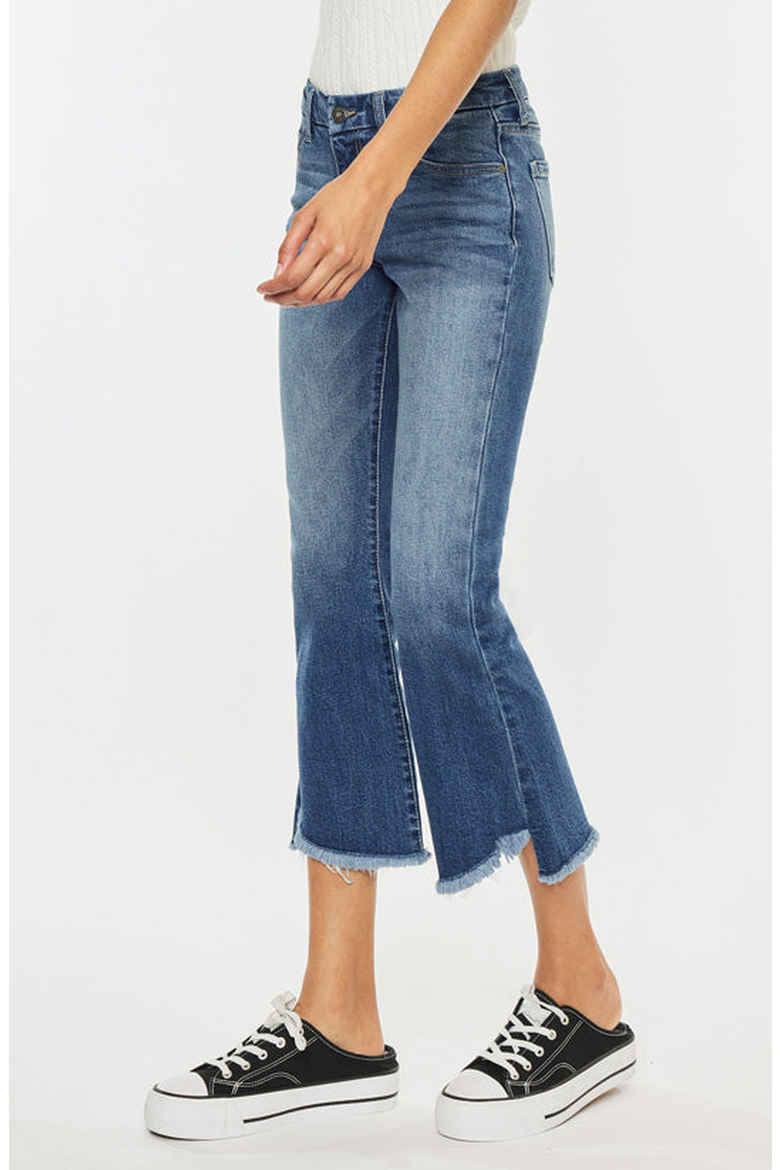 Aida Mid Rise Cropped Flare Jeans, Alternate, color, Medium Wash