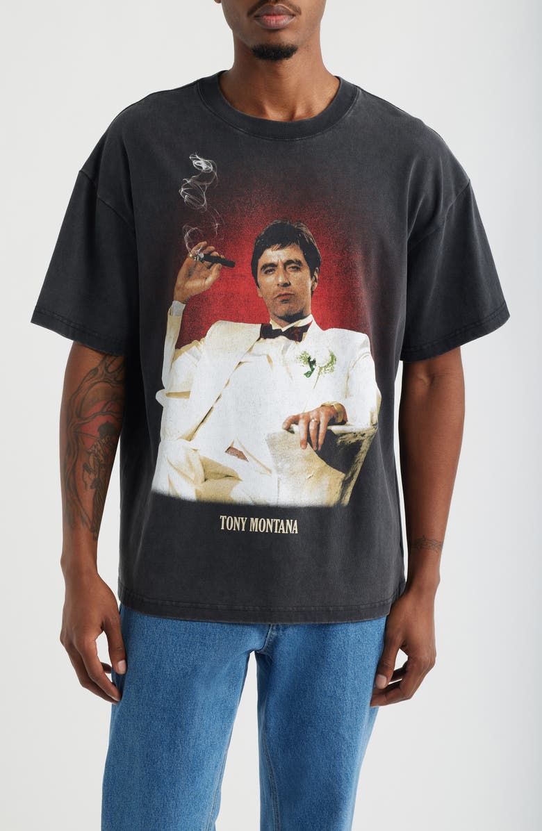 ID Supply Co I'm Scarface Cotton Graphic T-Shirt, Main, color, Black Wash