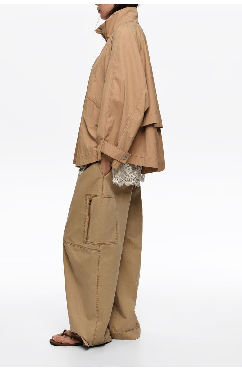 Bimba y Lola Fluid High Neck Trench, Alternate, color, Camel