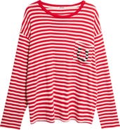 Bode Horseshoe Stripe Long Sleeve Cotton Rib T-Shirt