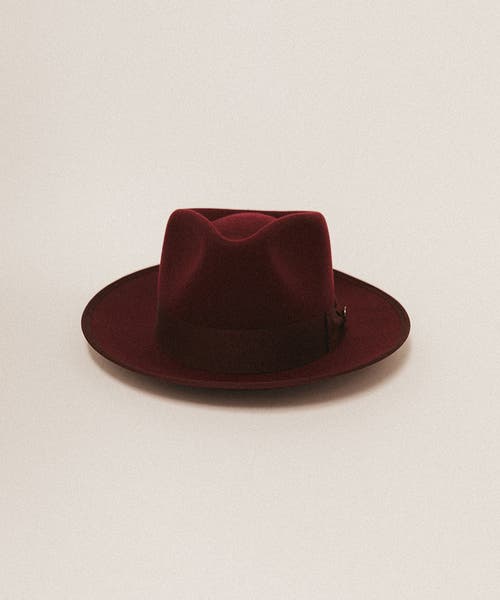 Two Roads Hat Co. Waterloo Fedora In Maroon