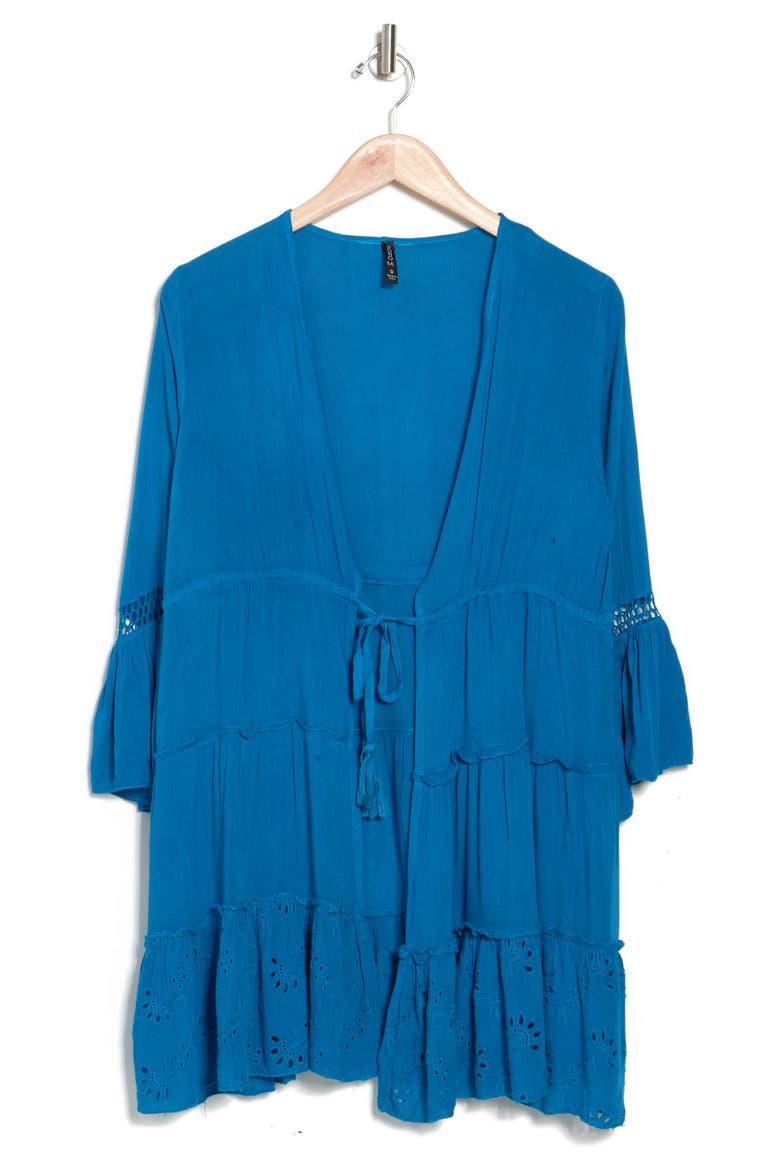 Eyelet Flounce Cover-Up, Alternate, color, LAPIS BLUE