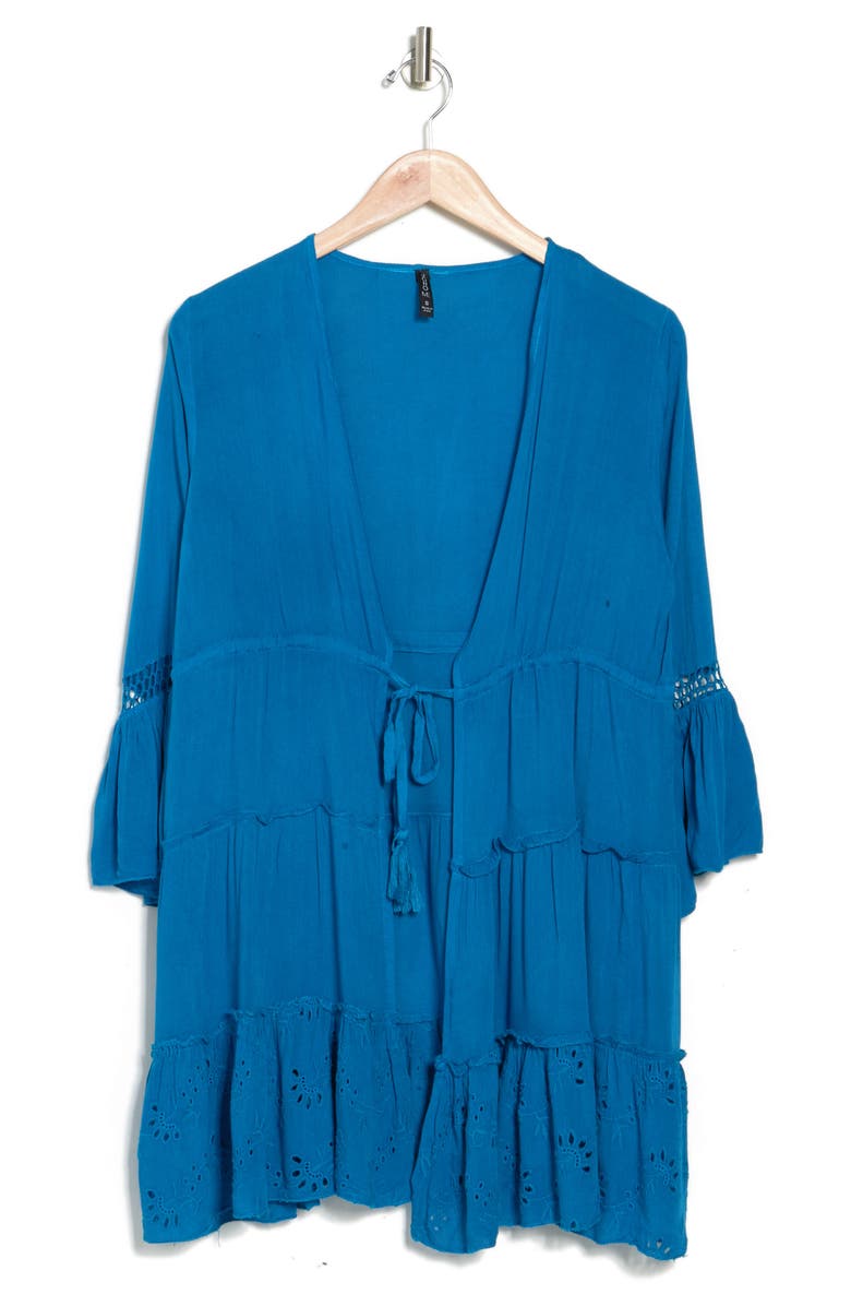 BOHO ME Eyelet Flounce Cover-Up, Alternate, color, Lapis Blue