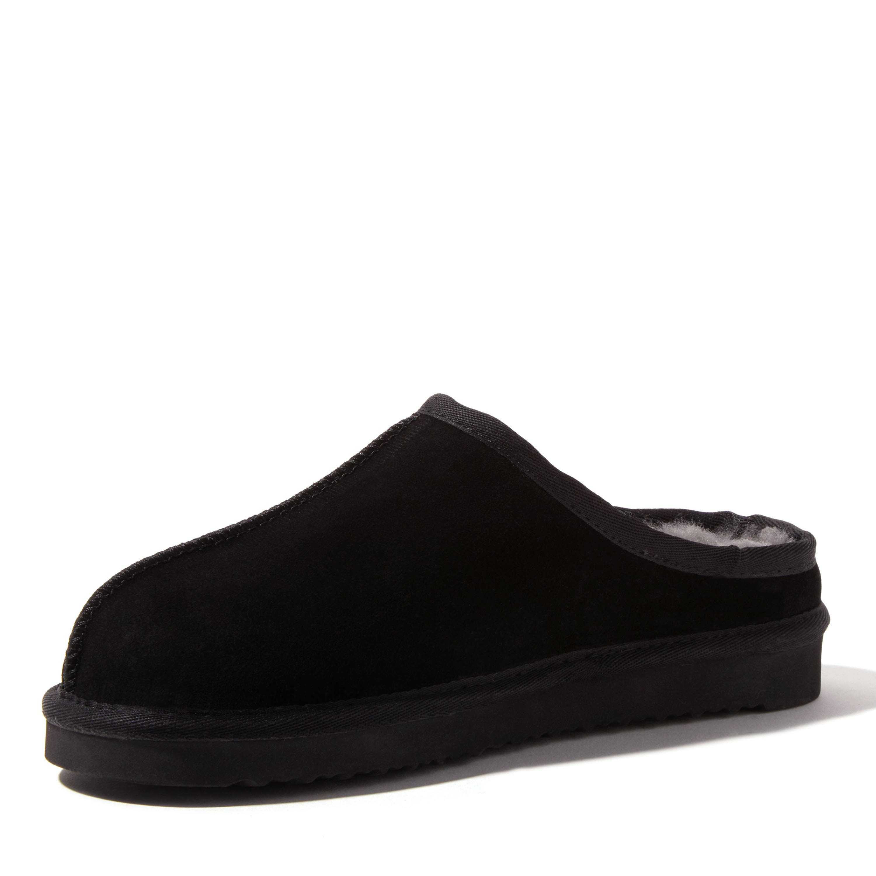 DEARFOAMS Fireside Greta Genuine Shearling Clog Slipper, Alternate, color, Black