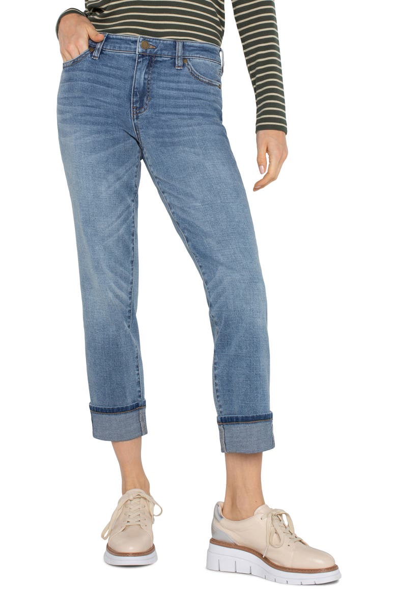 Marley High Waist Cuff Girlfriend Jeans, Alternate, color, VINELAND