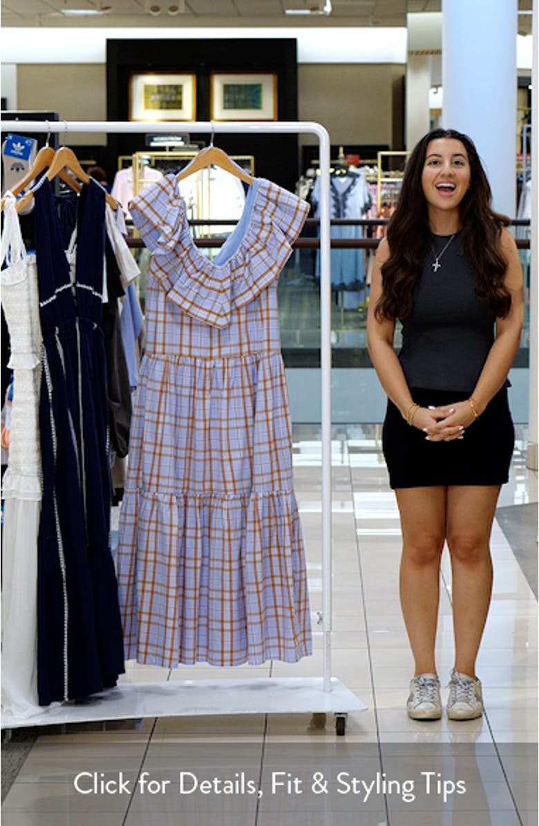 Plaid Ruffle Cotton Dress, sales video thumbnail