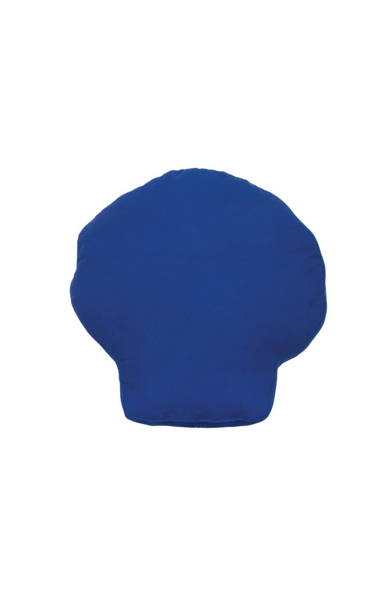 C&F Home Scallop Shell Graphic Print Embellished Woven Shaped Throw Pillow, 18" x 18", Alternate, color, Blue