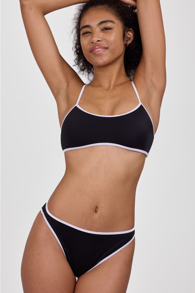Dina Bikini Bottom, Alternate, color, Black & White