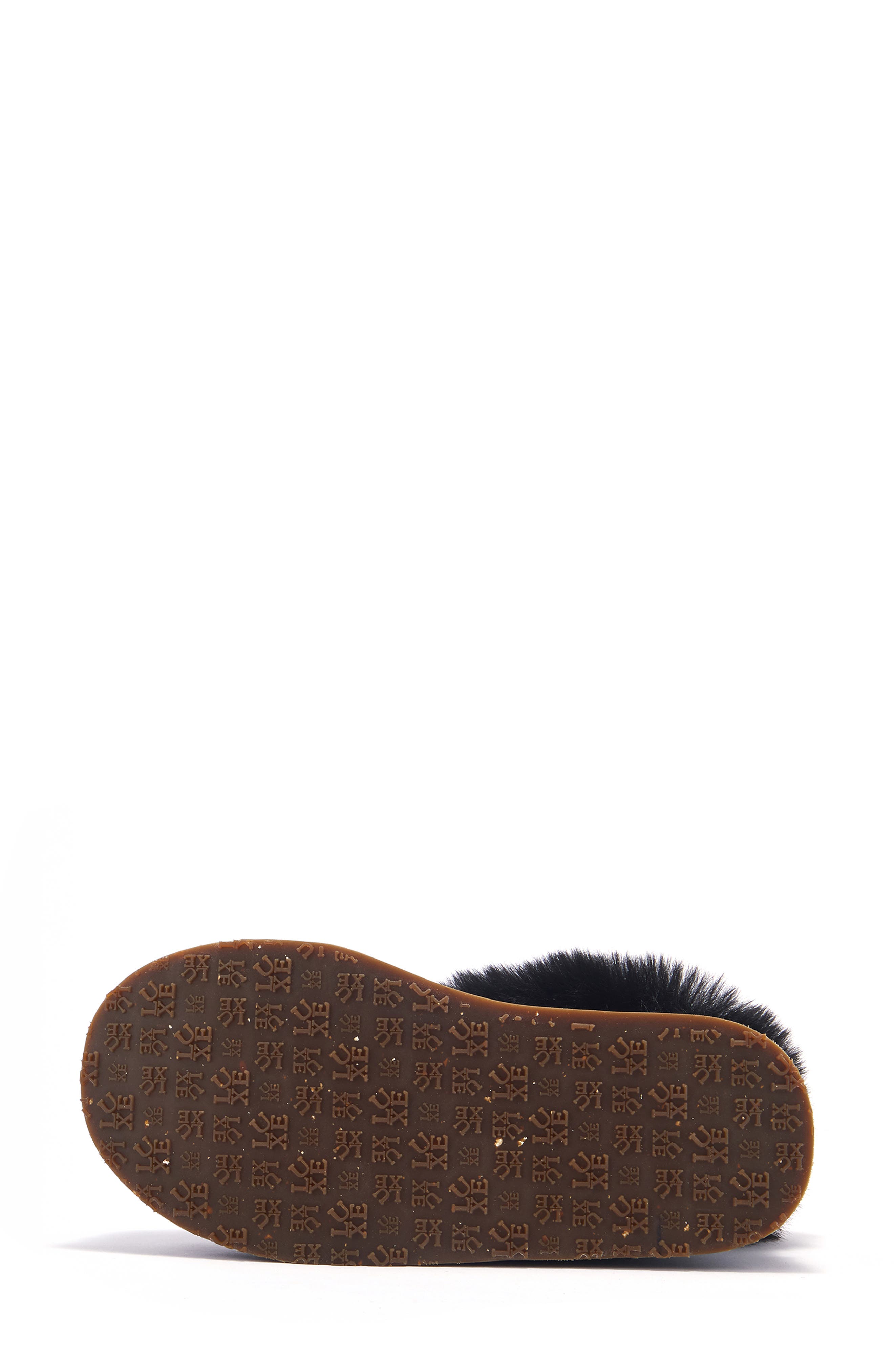 Outback Luxe Geuine Shearling Platform Slipper, Alternate, color, BLACK