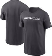 Nike Men's Nike Anthracite Denver Broncos Primetime Wordmark Essential T-Shirt