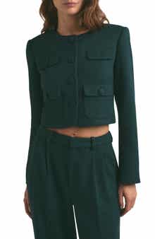 Favorite Daughter The Emily Houndstooth Crop Jacket