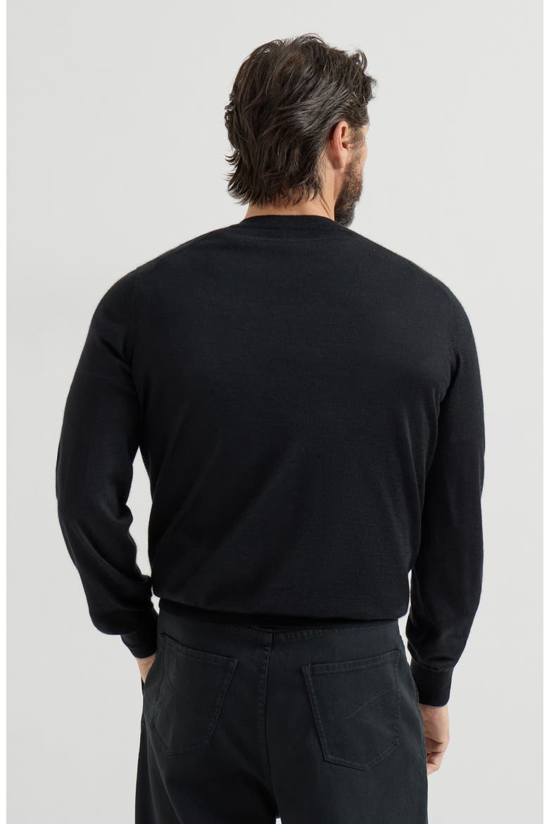 Cashmere and silk lightweight sweater, Alternate, color, Black