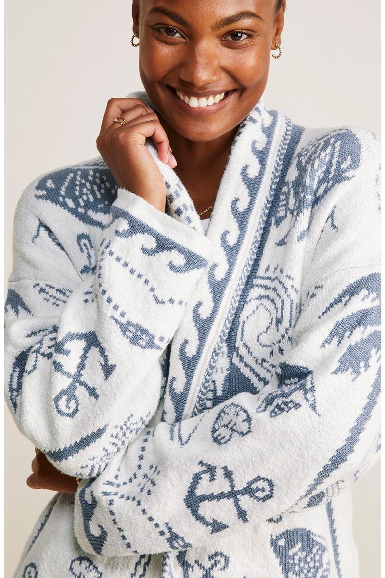 Intarsia Cotton Blend Cardigan, Alternate, color, MARSHMALLOW