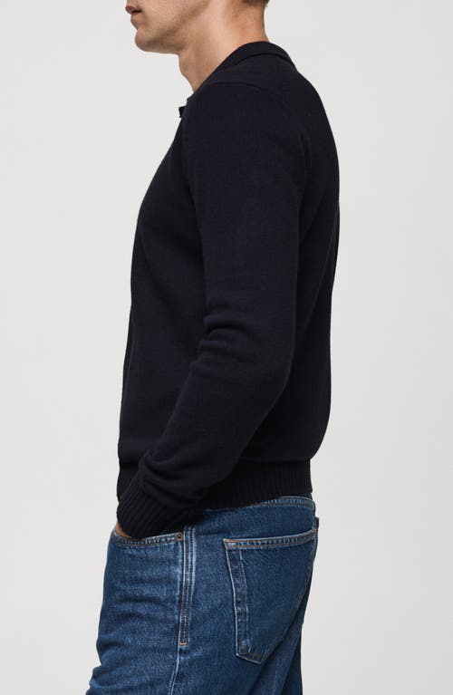 Mango Men's Wool-blend Polo-collar Sweater In Dark Navy