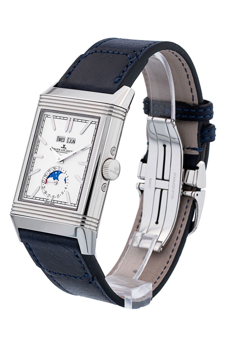 Watchfinder & Co. Jaeger-LeCoultre Preowned 2022 Reverso Tribute Duoface 3918420 Leather Strap Watch, 49.4mm x 29.9mm, Alternate, color, 