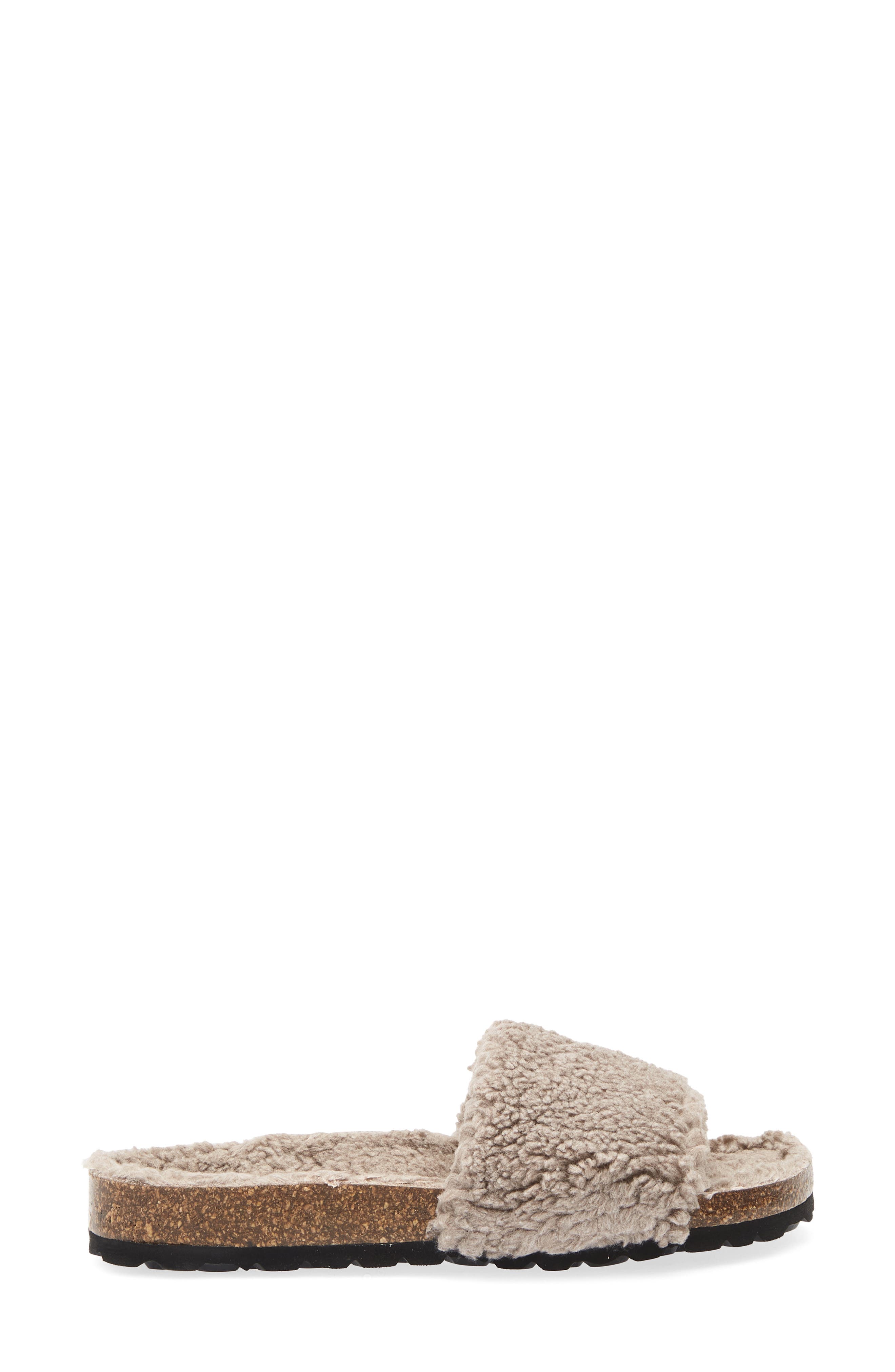 Cordani Mylie Faux Fur Slide Sandal, Alternate, color, Moon
