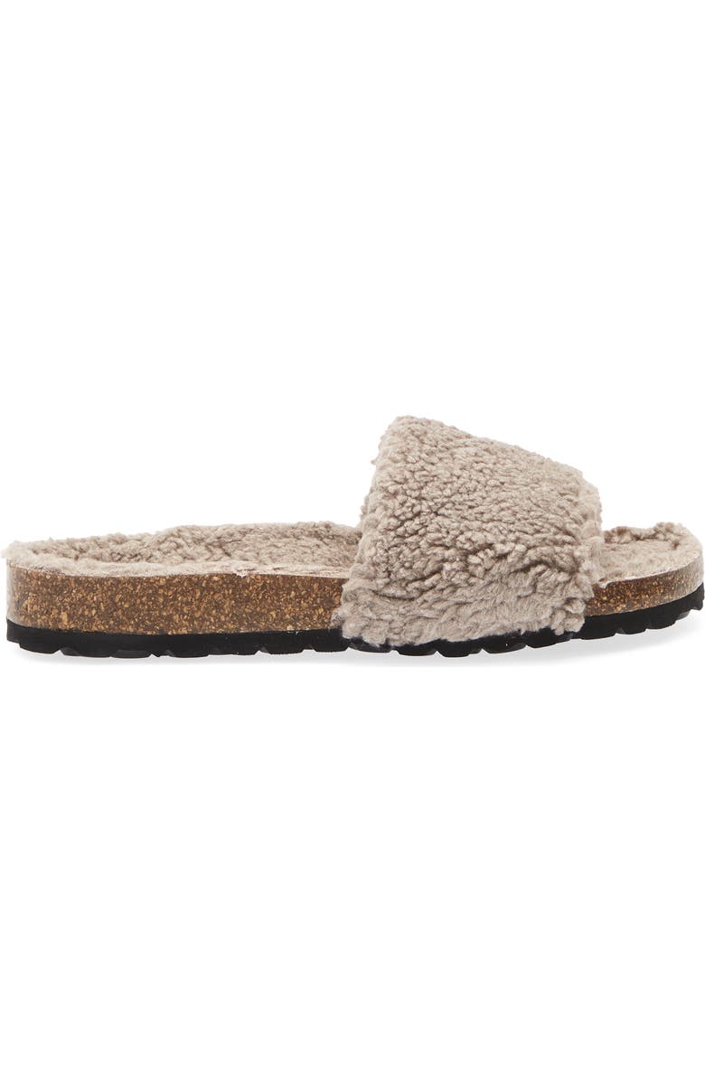 Cordani Mylie Faux Fur Slide Sandal, Alternate, color, Moon