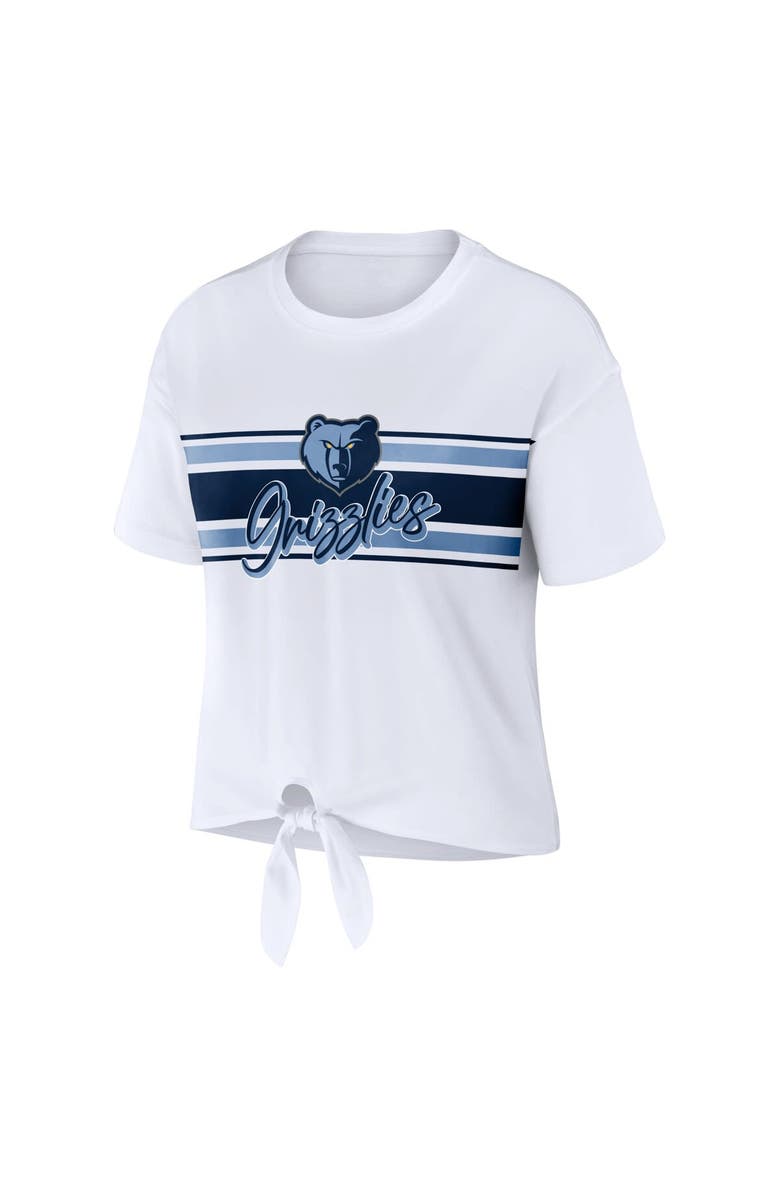 WEAR by Erin Andrews Women's WEAR by Erin Andrews  White Memphis Grizzlies Tie-Front T-Shirt, Alternate, color, White