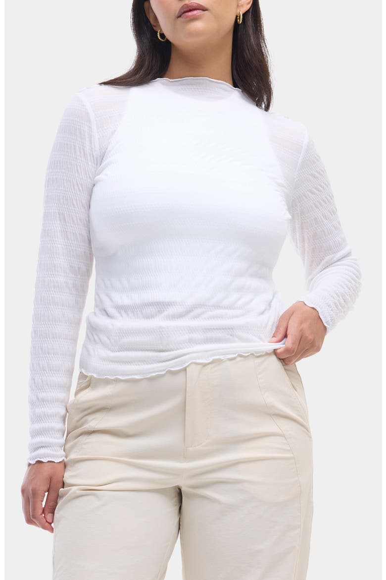 Ynes Texture Top, Main, color, WHITE