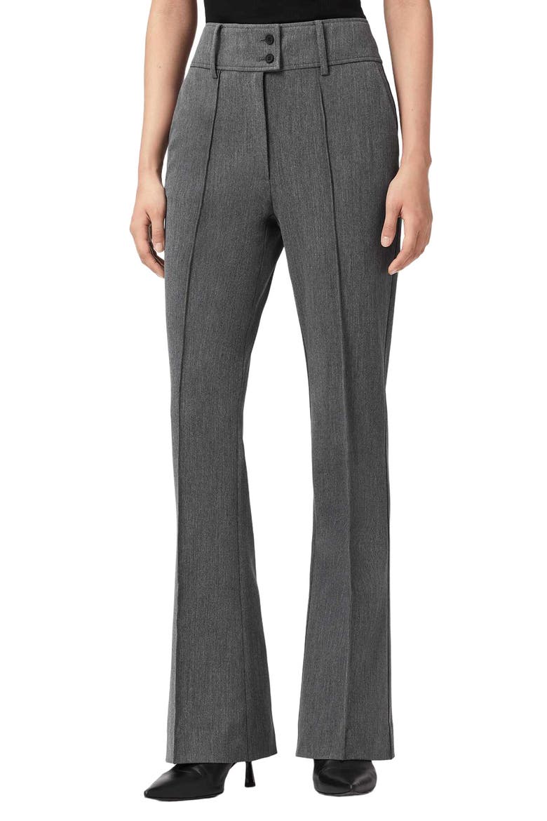 Astra Pleated Flare Leg Pants, Main, color, GREY