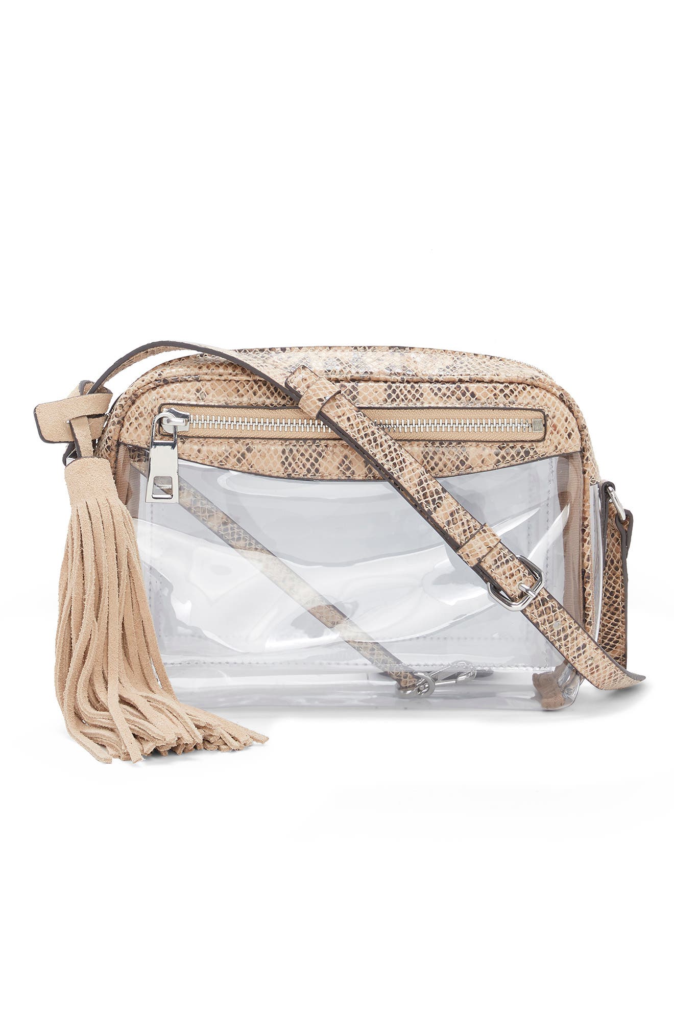 Lynza Transparent Crossbody, Alternate, color, NATURAL