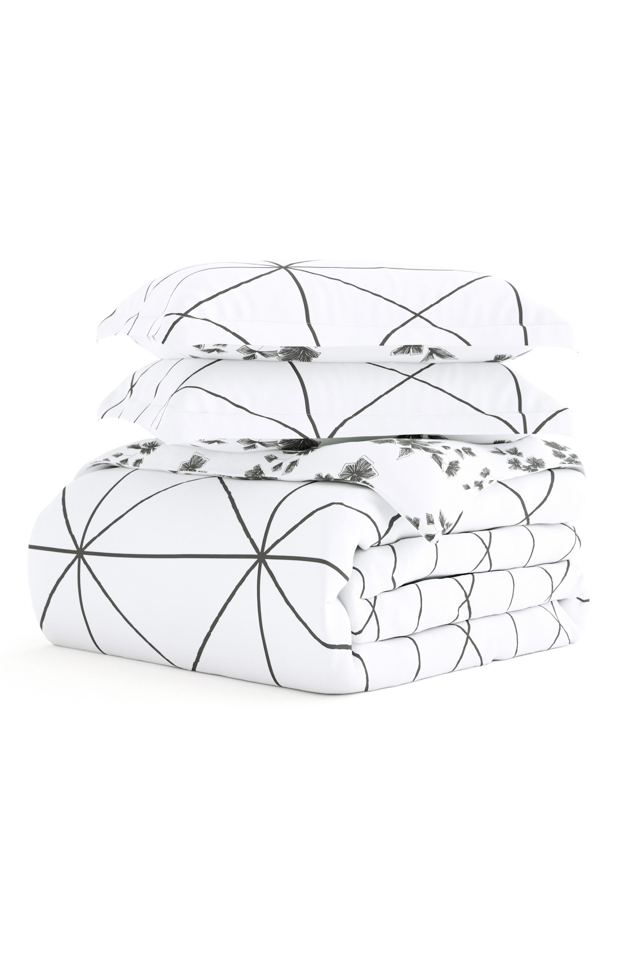 HOMESPUN Home Spun Premium Ultra Soft Edgy Flowers Pattern 3-Piece Reversible Duvet Cover Set